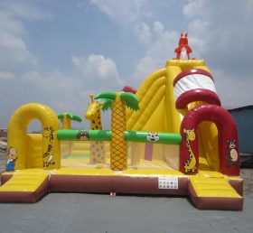 T8-1241 Jungle Themed Inflatable Slides