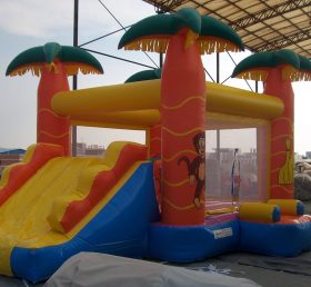 T5-167 Jungle Theme Inflatable Castle Bounce House With Slide Combo