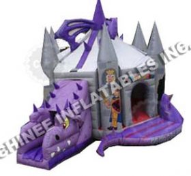 T5-259 Knight Inflatable Castle Bounce House Combo With Slide