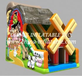 T8-1508 Farm House Themed Inflatable Slide