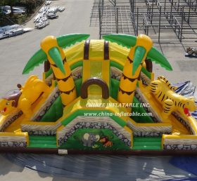 T8-1550 Jungle Themed Inflatable Dry Slide