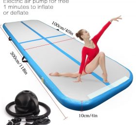 AT1-053 Inflatable Gymnastics Airtrack Tumbling Mat Air Track Floor Mat With Electric Pump Home Use/Training/Cheerleading/Beach/Water