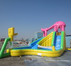 T8-848 Patrick Star Inflatable Slide With Swimming Pool