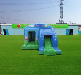 T2-4051 Green Peppa Pig Box Jump And Slide