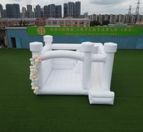 T2-3603 Pure White Wedding Bouncy Castle With Slide