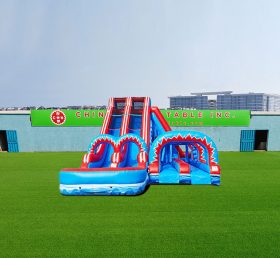 T8-4163 Flash Dual Lane Slide With Pop Out Fun Slip N Slide