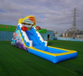 T8-4400B Underwater World Themed Inflatable Water Slide